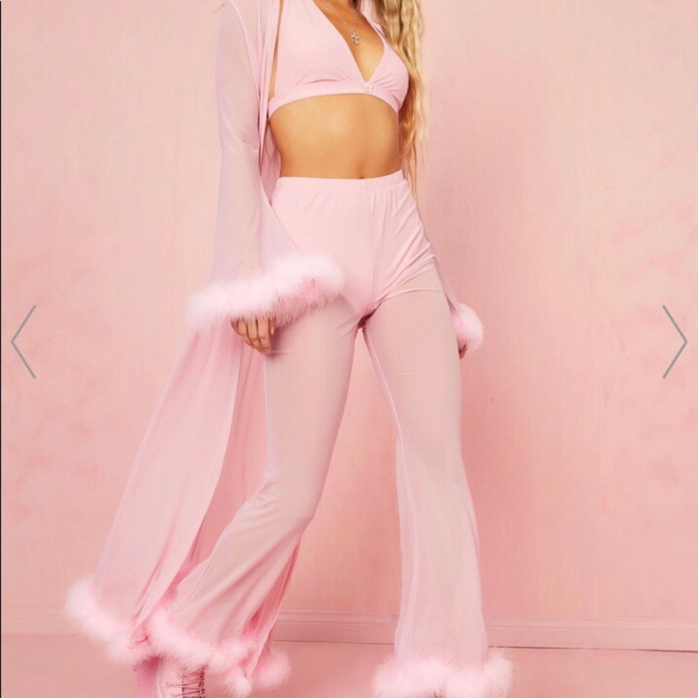 glamour mesh pink set